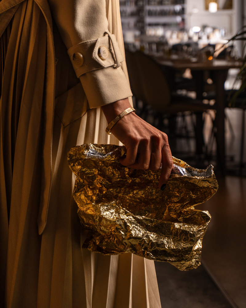 Metallic Coated Bag - XL Rose